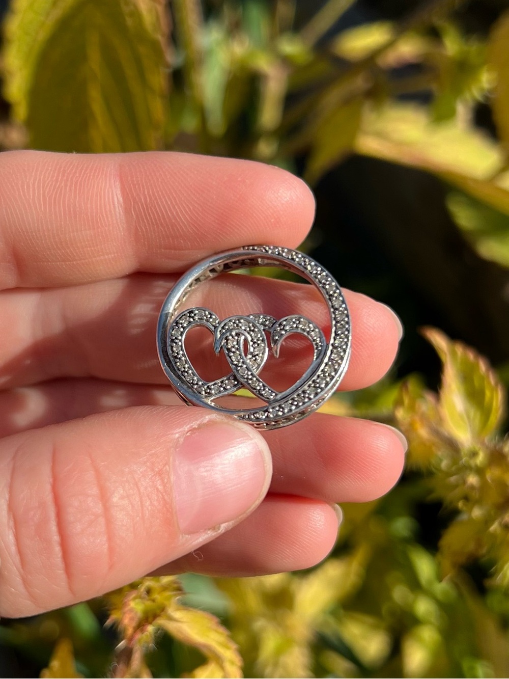 JTW Sterling Silver & Diamond Heart Pendant